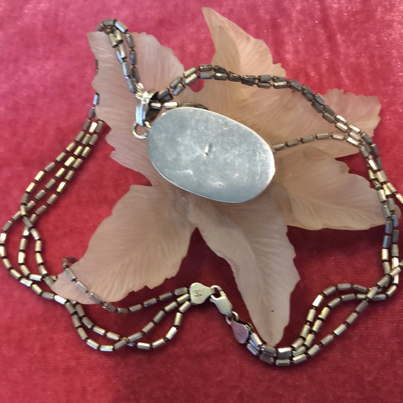 925 pendant brown like the cinnamon stone. Three strand necklace made in Italy … - Picture 9 of 9